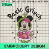 Basic Mickey Grinch Embroidery Design, Christmas Mickey Gricnh Machine Embroidery Designs