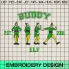 Buddy Est 2001 Elf Embroidery Design, Christmas Elf Machine Embroidery Designs