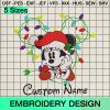 Christmas Disney Mickey Mouse Embroidery Design, Custom Name Christmas Machine Embroidery Designs