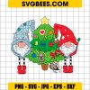 Christmas Gnomes and Tree SVG PNG, Gnomes Merry Christmas SVG
