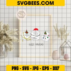 Christmas Sheeps SVG PNG, Fleece Navidad Santa Hat Christmas SVG on Frame