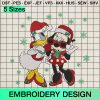 Daisy And Minnie Christmas Embroidery Design, Disney Merry Christmas Machine Embroidery Designs