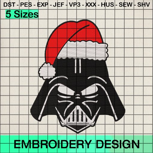 Darth Vader Merry Christmas Embroidery Design, Merry Christmas Star Wars Embroidery Designs