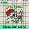 Dead Inside But Jolly Af Embroidery Design, Skeleton Christmas Lights Embroidery Designs