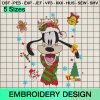 Disney Goofy Raindeer Embroidery Design, Goofy Dog Merry Xmas Machine Embroidery Designs