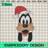 Disney Goofy Santa Hat Christmas Embroidery Design, Christmas Goofy Face Embroidery Designs