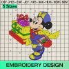 Disney Minnie Christmas Holiday Gifts Embroidery Design, Minnie Mouse Merry Xmas Machine Embroidery Designs