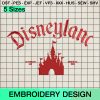 Disneyland Holiday Embroidery Design, Christmas Disneyland Vacation Machine Embroidery Designs
