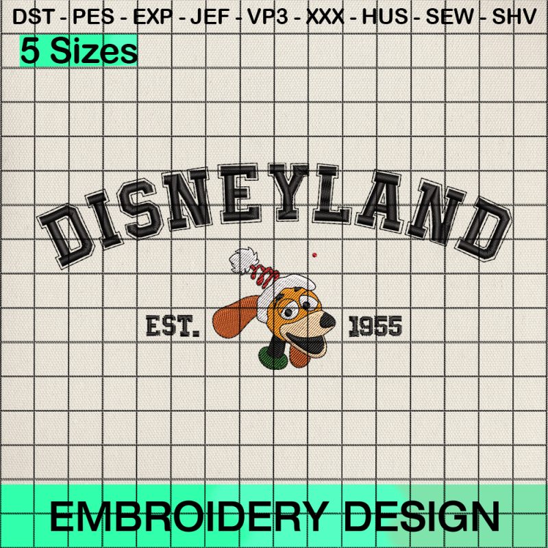 Disneyland Slinky Dog Embroidery Design, Toy Story Slinky Christmas Embroidery Designs