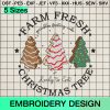 Farm Fresh Sprinkles Frosting Cake Embroidery Design, Ready To Eat Christmas Tree Embroidery Designs