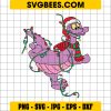 Figment Epcot Christmas Lights SVG PNG, Purple Dragon Holiday SVG
