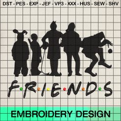 Friends Christmas Movie Embroidery Design, Christmas Movie Characters Machine Embroidery Designs