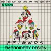 Friends Disney Christmas Tree Embroidery Design, Mouse and Friends Embroidery Designs