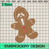 Gingerbread Ghostface Embroidery Design, Christmas Ghostface Embroidery Designs