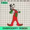 Goofy Dog Costume Christmas Embroidery Design, Disney Goofy Xmas Machine Embroidery Designs