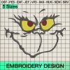 Grinch Face Embroidery Design, The Grinch Movie Embroidery Designs
