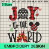 Joy To The World Christmas Embroidery Design, Disney World Merry Christmas Machine Embroidery Designs