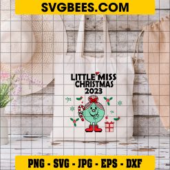 Little Miss Christmas 2023 SVG PNG, Little Miss Holiday Party SVG on Bag