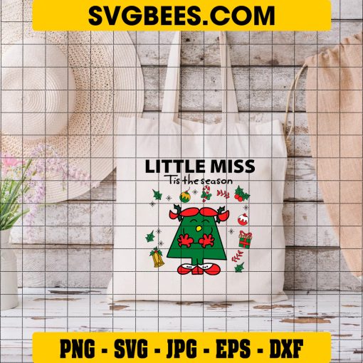 Little Miss Tis The Season SVG PNG, Christmas Little Miss SVG on Bag