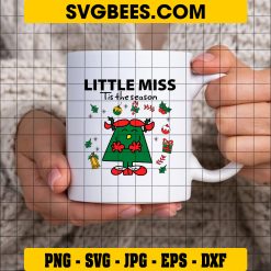 Little Miss Tis The Season SVG PNG, Christmas Little Miss SVG on Cup