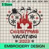 Mickey Mouse Christmas Vacation 2023 Embroidery Design, Disney Mouse Disneyland Machine Embroidery Designs