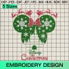 Mouse Minnie Disney Christmas Embroidery Design, Disney Minnie Christmas Machine Embroidery Designs