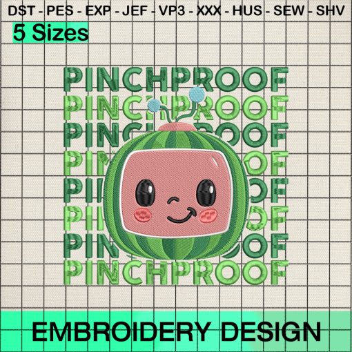 Pinchproof Cocomelon Embroidery Design, Cocomelon Logo Embroidery Designs