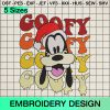 Retro Goofy Dog Face Santa Hat Embroidery Design, Disney Goofy Christmas Embroidery Designs