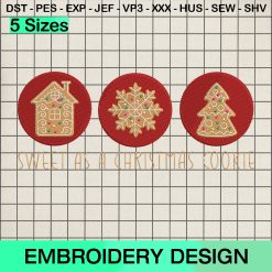 Sweet As A Christmas Cookie Embroidery Design, Christmas Cookies Embroidery Designs