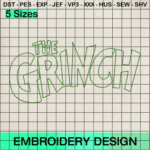 The Grinch Embroidery Design, Logo The Grinch Christmas Embroidery Designs