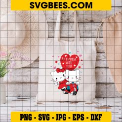 Anywhere With You Hello Kitty SVG PNG, Love Hello Kitty SVG on Bag