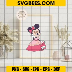 Baby Disney Minnie Mouse SVG PNG, Princess Minnie SVG on Frame