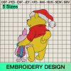 Christmas Pooh Bear Piglet Embroidery Design, Christmas Winnie The Pooh Machine Embroidery Designs