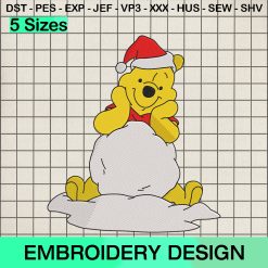 Christmas Pooh In The Show Embroidery Design, Winnie The Pooh Machine Embroidery Designs