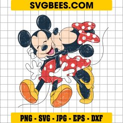 Disney Mickey Minnie Valentine Day SVG PNG, Minnie Kiss Mickey SVG