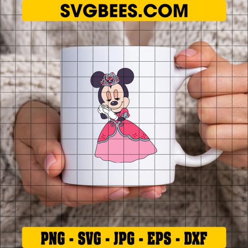 Disney Princess Minnie Valentine SVG PNG, Disney Minnie Mouse SVG on Cup