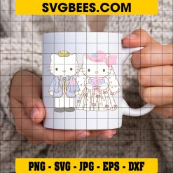 Hello Kitty Groom and Hello Kitty Bride SVG PNG, Happy Wedding Hello Kitty SVG on Cup