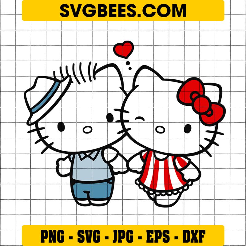 Hello Kitty Love SVG PNG, Valentine Day SVG