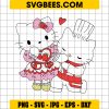 Hello Kitty Strawberry Valentine SVG PNG, Hello Kitty Love SVG
