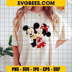 Minnie Mouse Kiss Mickey Mouse SVG PNG, Disney Mouse SVG on Shirt