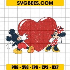 Retro Mickey Minnie Love SVG PNG, Disney Valentine Day SVG