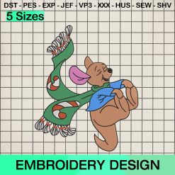 Roo Winnie the Pooh Christmas Embroidery Design, Mouse Roo Christmas Machine Embroidery Designs
