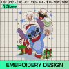 Stitch Candy Ball Mouse Christmas Embroidery Design, Disney Stitch Christmas Machine Embroidery Designs