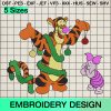 Tiger And Piglet Winnie The Pooh Embroidery Design, Christmas Winnie the Pooh Machine Embroidery Designs