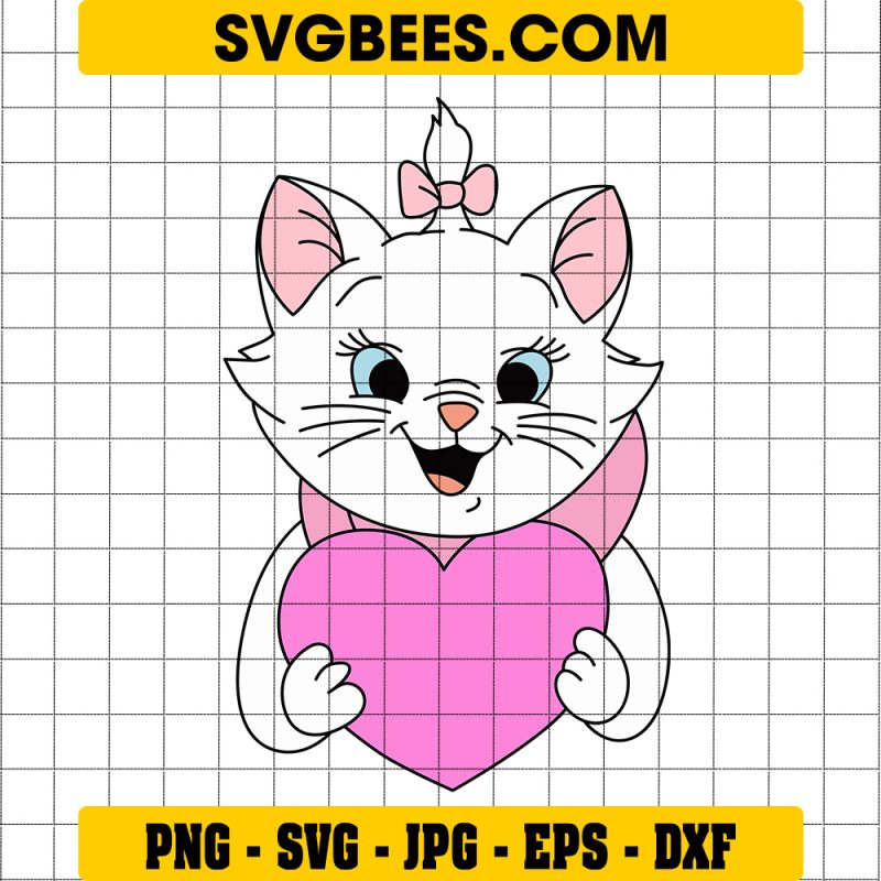 Baby Aristocats Heart SVG PNG, Valentine The Aristocats SVG