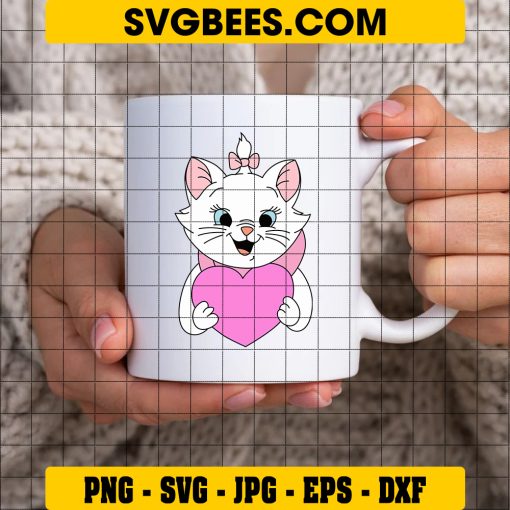 Baby Aristocats Heart SVG PNG, Valentine The Aristocats SVG on Cup