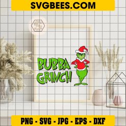 Bubba Grinch SVG PNG, Santa Claus Grinch Christmas SVG on Frame