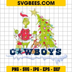 Grinch And Max Dog Cowboys Christmas SVG PNG, Christmas Cowboys Sport SVG