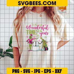 Grinch And Snowman Tree Christmas SVG PNG, It's Most Wonderful Time Of The Year SVG on Shirt