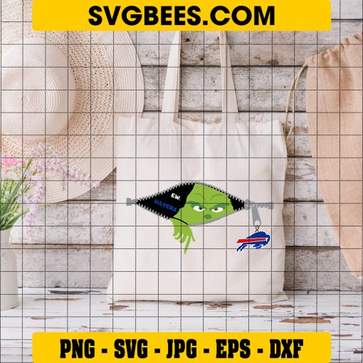 Grinch Ew Haters Buffalo Bills SVG PNG, Logo Buffalo Bills SVG on Bag